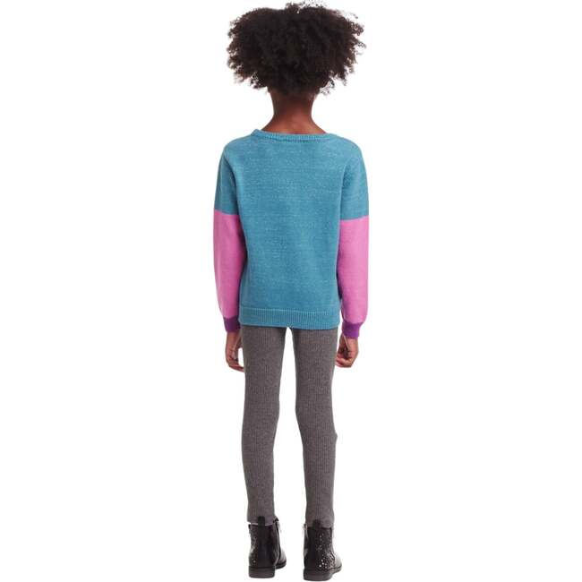 Kids Lurex Sweater & Legging Set, Ombre Smiley Graphic - Mixed Apparel Set - 4