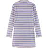 Kids Knit Striped Mock Neck Dress, Mauve Purple - Dresses - 5