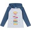 Kids Heather Grey/Navy Jersey Hooded Tee, Tasty Burger - T-Shirts - 1 - thumbnail