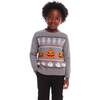 Kids Intarsia Halloween Sweater, Grey - Sweaters - 3