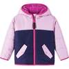 Kids Girls Colorblock Sherpa Jacket, Pink & Purple - Fleece & Sherpa Jackets - 1 - thumbnail