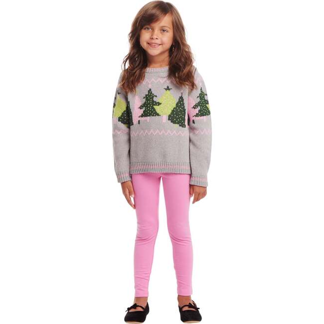 Kids Grey Chenille Sweater & Legging Set, Trees - Mixed Apparel Set - 3