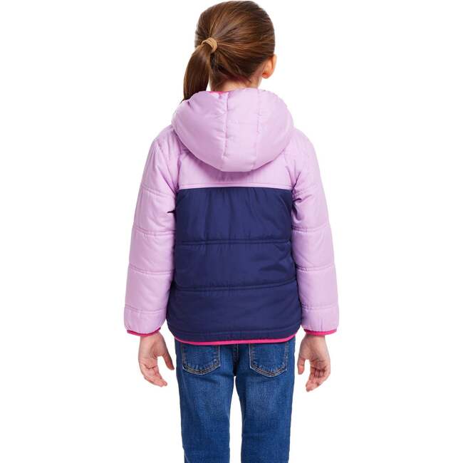 Kids Girls Colorblock Sherpa Jacket, Pink & Purple - Fleece & Sherpa Jackets - 3