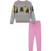 Kids Grey Chenille Sweater & Legging Set, Trees - Mixed Apparel Set - 5