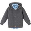 Kids Hooded Cardigan & Cord Set, Dark Grey - Sweaters - 6