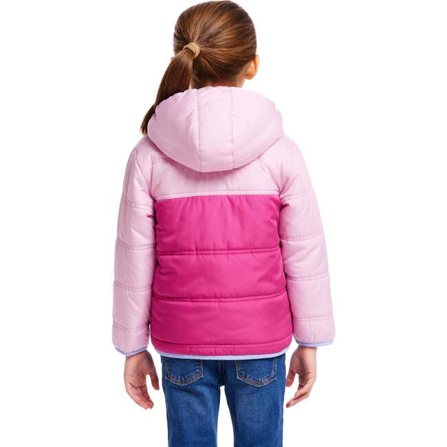 Kids Girls Colorblock Sherpa Jacket, Pink - Fleece & Sherpa Jackets - 3