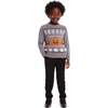 Kids Intarsia Halloween Sweater, Grey - Sweaters - 7