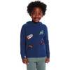 Kids Garment Washed Patches Hooded Sweater, Blue - Sweaters - 3