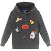 Kids Washed Hooded Sweater, Spooky Patches - Sweaters - 1 - thumbnail