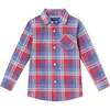 Kids Two Faced Buttondown Shirt, Maroon Plaid - Button Downs - 1 - thumbnail