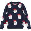 Kids Santa Sweater, Navy - Sweaters - 1 - thumbnail
