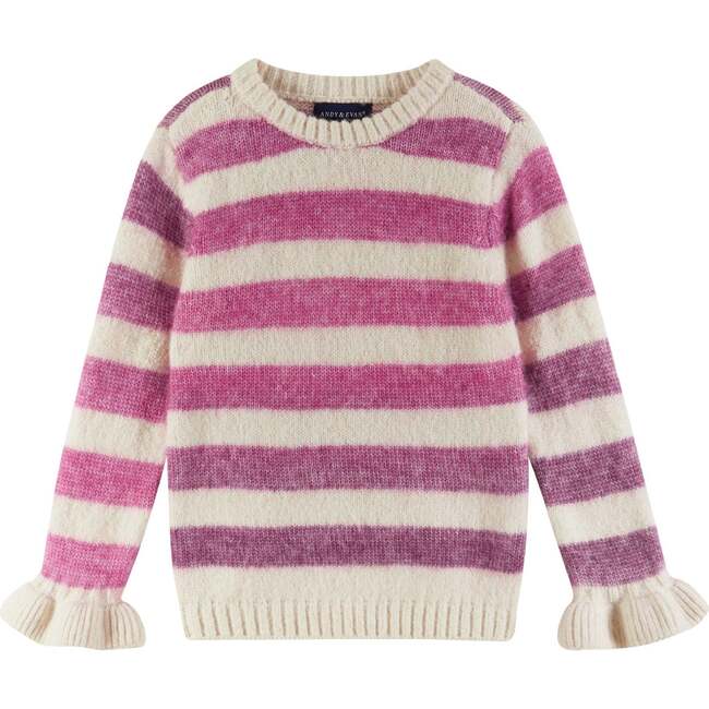 Kids Striped Oatmeal Sweater & Legging Set, Purple Ombre - Mixed Apparel Set - 5