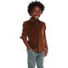 Kids Garment Washed Cord Buttondown, Brown - Button Downs - 6