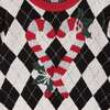 Kids White Argyle Sweater, Candy Canes - Sweaters - 6