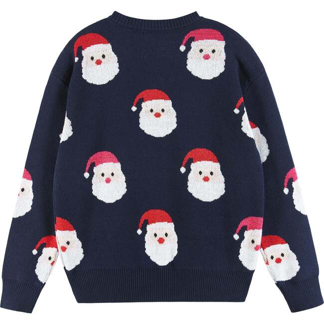 Kids Santa Sweater, Navy - Sweaters - 5