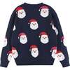 Kids Santa Sweater, Navy - Sweaters - 5