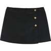 Kids Rib Knit Long Sleeve Top & Corduroy Skirt Set, Cream & Sleek Black - Mixed Apparel Set - 6
