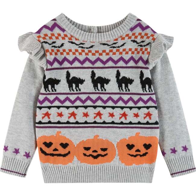 Kids Fair Isle Tunic Sweater & Legging Set, Halloween Vibes - Mixed Apparel Set - 3