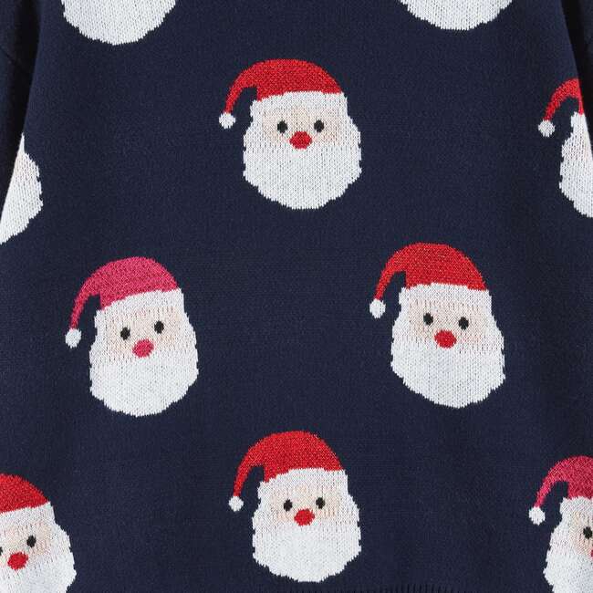 Kids Santa Sweater, Navy - Sweaters - 6