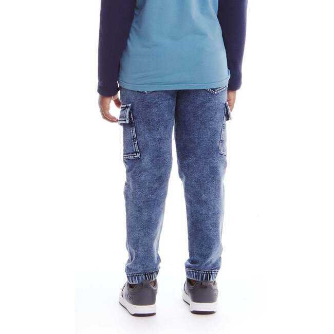 Kids French Terry Jogger, Faux Denim - Sweatpants - 3