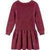 Kids Eyelash Sweater Dress, Red Bow - Dresses - 5