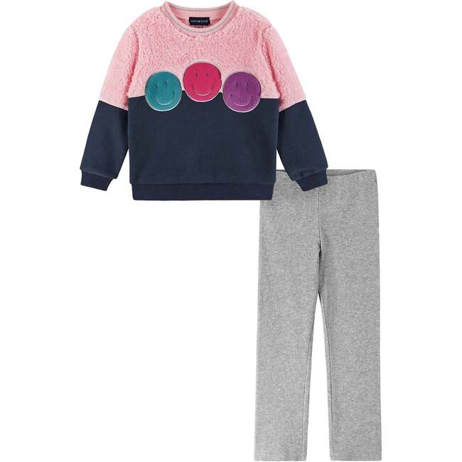 Kids Crewneck & Flare Legging Set, Multicolor Smiles