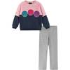 Kids Crewneck & Flare Legging Set, Multicolor Smiles - Mixed Apparel Set - 1 - thumbnail