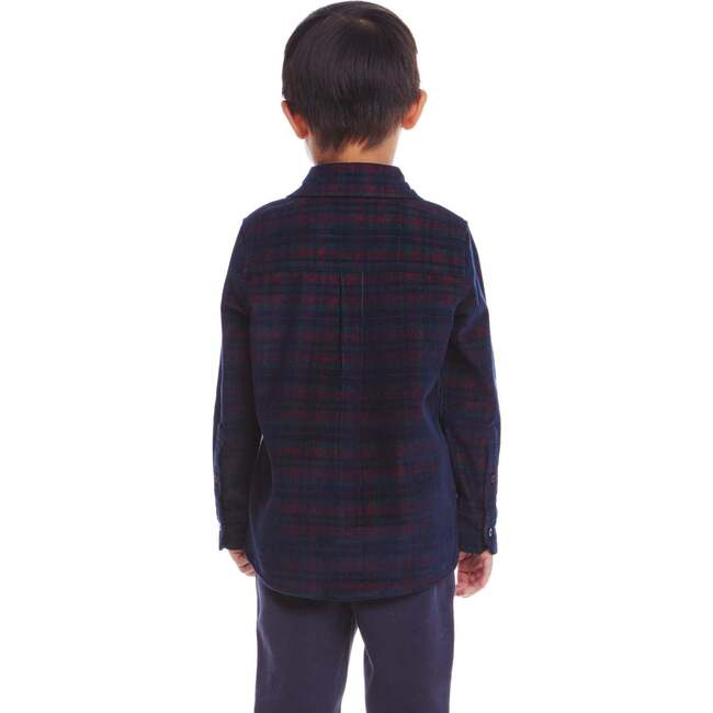 Kids Cord Buttondown, Red Plaid