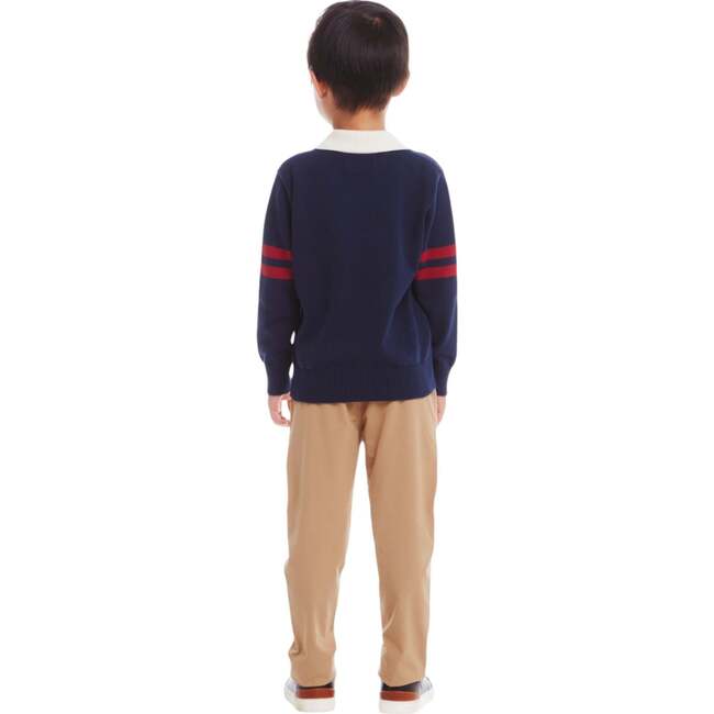 Kids Collared Sweater, Navy - Sweaters - 3