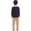 Kids Collared Sweater, Navy - Sweaters - 3