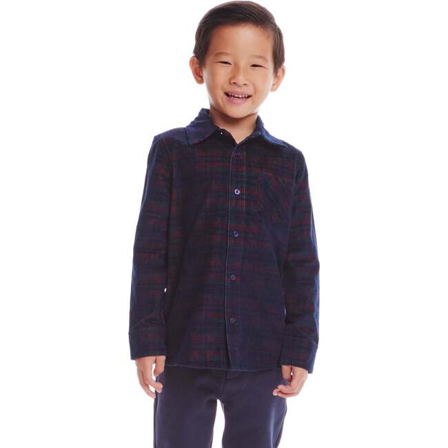 Kids Cord Buttondown, Red Plaid - Button Downs - 3