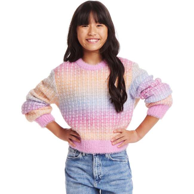 Kids Cropped Crewneck Sweater, Multicolor - Sweaters - 4