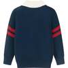 Kids Collared Sweater, Navy - Sweaters - 4