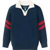 Kids Collared Sweater & Hybrid Pant, Navy & Cognac - Mixed Apparel Set - 2