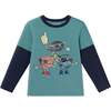 Kids Blue/Navy Jersey Twofer Graphic Tee, Sports Fan - T-Shirts - 1 - thumbnail