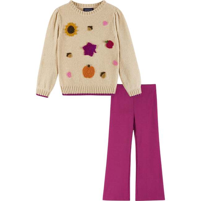 Kids Chenille Sweater & Glitter Legging Set, Fall Themed