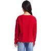 Kids Cable Knit V-Neck Sweater, Red - Sweaters - 4