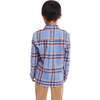 Kids Brushed Twill Buttondown, Blue Plaid - Button Downs - 3