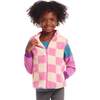 Kids Checkered Faux Fleece Vest, Pink - Vests - 3