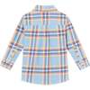 Kids Brushed Twill Buttondown, Blue Plaid - Button Downs - 4