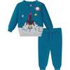 Infant Sweater Set, Teal Spaceship - Mixed Apparel Set - 1 - thumbnail