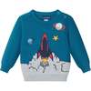 Infant Sweater Set, Teal Spaceship - Mixed Apparel Set - 3