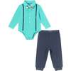 Infant Suspender ShirtzieÂ® & Pique Pant Set, Teal - Mixed Apparel Set - 1 - thumbnail