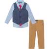 Kids 4-Piece Vest & Rust Pant Set, Holiday Hipster - Mixed Apparel Set - 1 - thumbnail