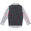 Kids 4-Piece Sweater Vest Set, Charcoal White Plaid - Mixed Apparel Set - 4