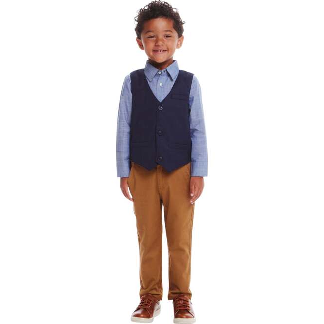 Kids 4-Piece Vest & Rust Pant Set, Holiday Hipster - Mixed Apparel Set - 3