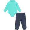 Infant Suspender ShirtzieÂ® & Pique Pant Set, Teal - Mixed Apparel Set - 4