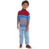 Kids Hooded Sweater & Jogger Set, Red Blue Stripes - Mixed Apparel Set - 3