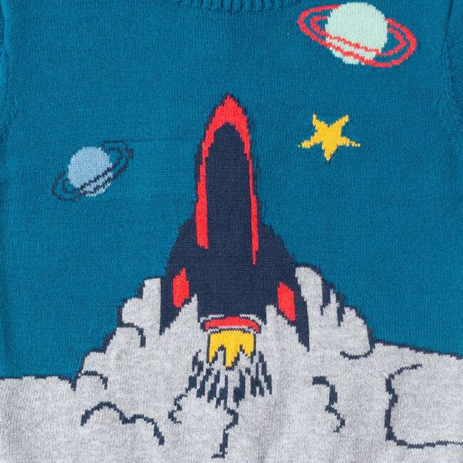 Infant Sweater Set, Teal Spaceship - Mixed Apparel Set - 7