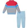 Kids Hooded Sweater & Jogger Set, Red Blue Stripes - Mixed Apparel Set - 5